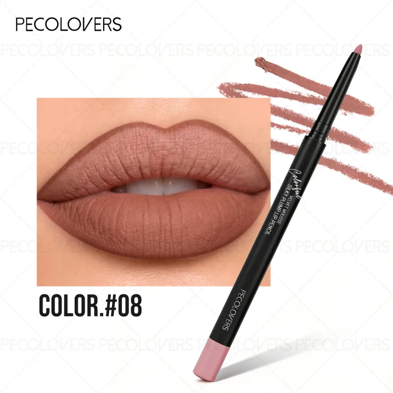 Matte Lip Liner Natural Lipstick Pen for All Light Types Accurate Defind Lip Lines Nude Pink Beige Red Tones Daily Makeup