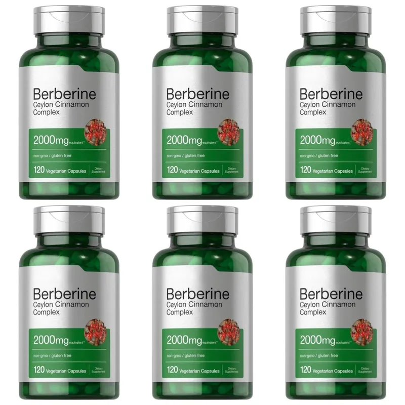 Berberine Ceylon Cinnamon Complex 2000mg Cápsulas vegetarianas Não-OGM Suplemento diário de bem-estar sem glúten para adultos 120 contagens