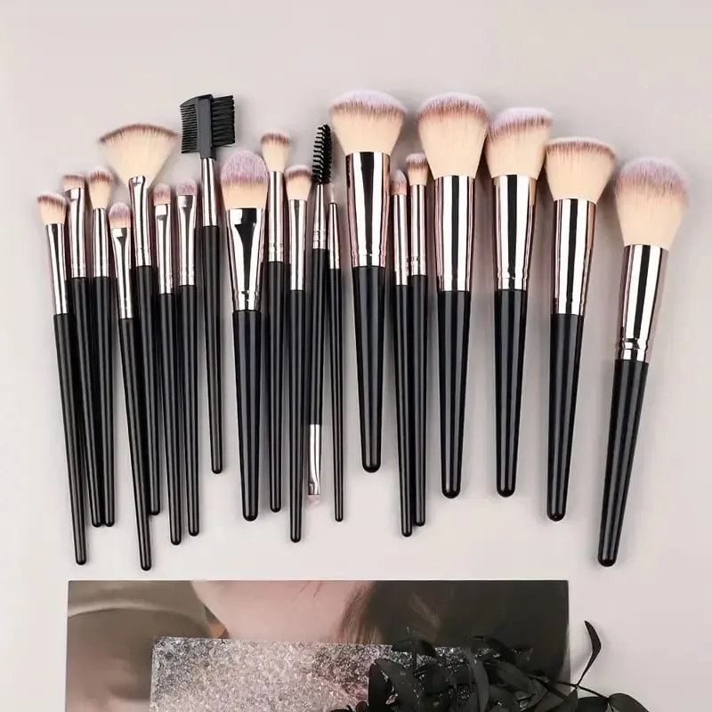 3-20 pçs pincéis de maquiagem conjunto macio macio sombra fundação corretivo mistura blush escova kabuki profissional feminino ferramenta de beleza