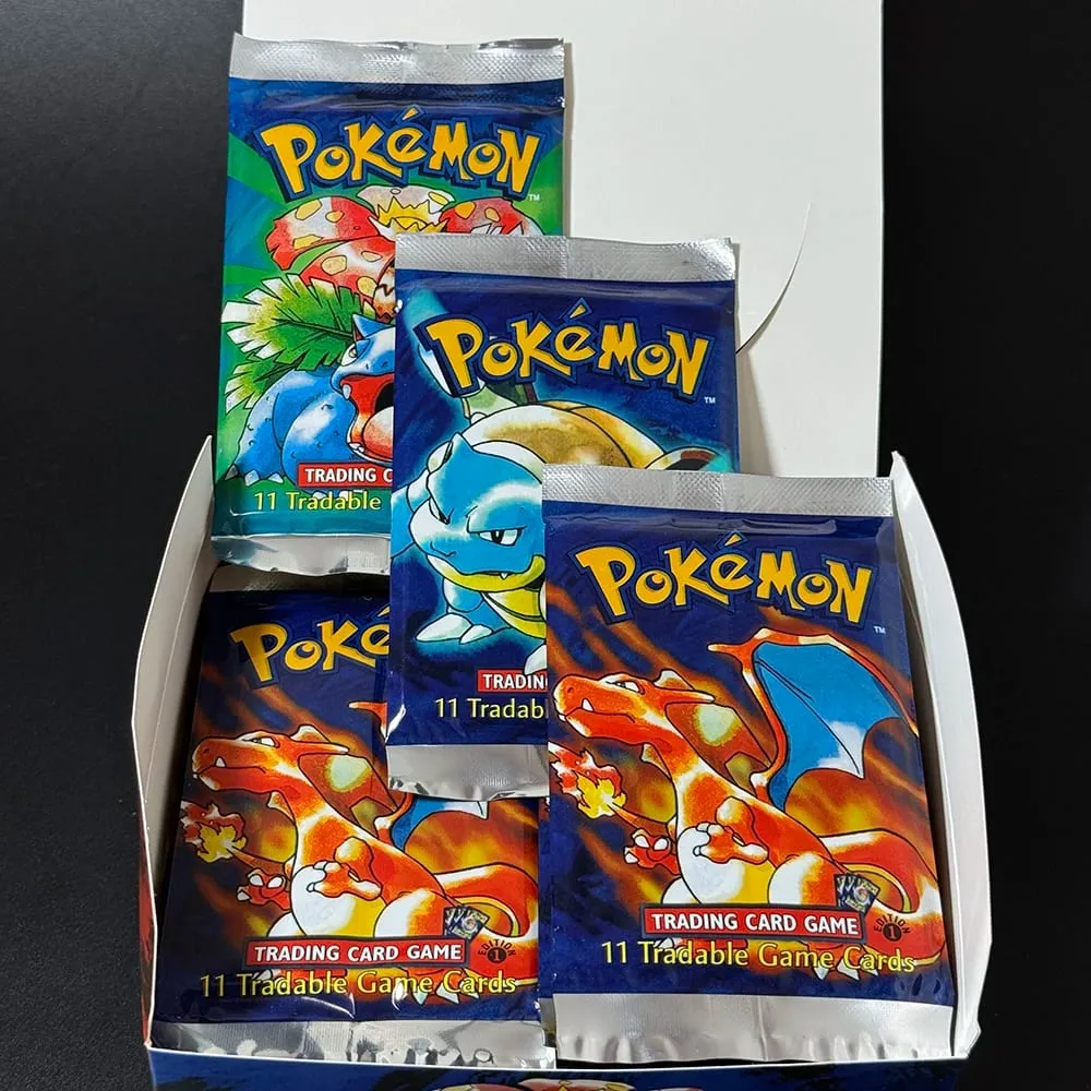 整包 PKM 第 1 版補充包 PTCG 代理卡適用於基礎套裝噴火龍 Blastoise Venusaur TCG 卡 11 件/包玩具