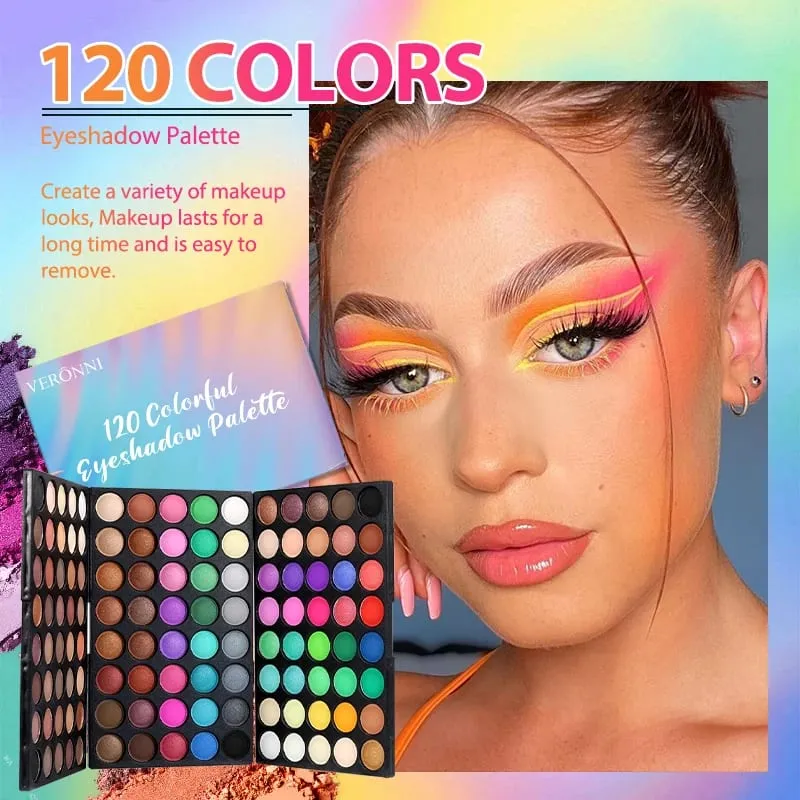 4pcs conjuntos de maquiagem paleta de sombra de 120 cores com 8pcs pincéis e 2pcs placas de prática de maquiagem para iniciantes prática de maquiagem