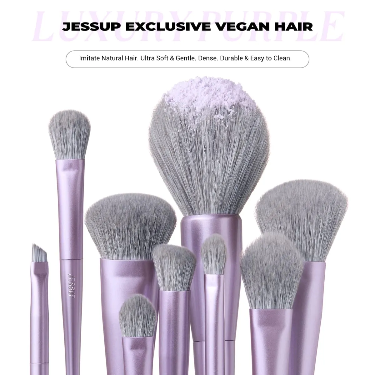 Jessup pincéis de maquiagem conjunto 4/6/7/10/14/15 pçs fundação escova de maquiagem rosto sombra mistura destacando corretivo luxo roxo