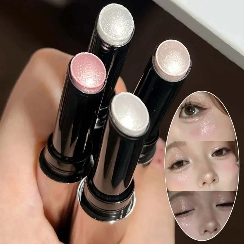 Diamante perolado glitter sombra de olho iluminador vara naturalmente ilumina maquiagem dos olhos brilho brilhante sombra deitado seda bicho caneta