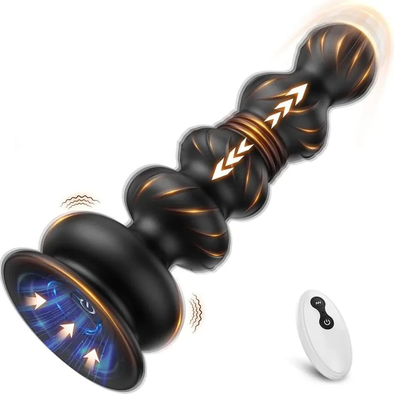 Empurrando contas anais massageador de próstata vibrador anal brinquedos butt plug trainer vibrando empurrando brinquedos sexuais para homens mulheres adultos — image 6