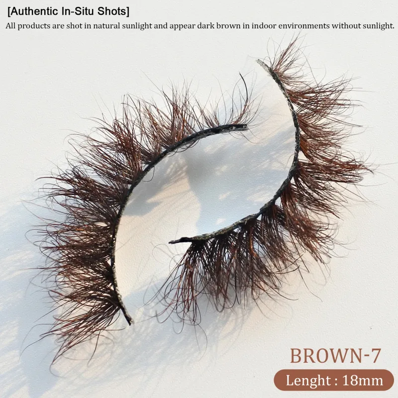 `Marrom escuro 3d vison cílios postiços fofos finos volume tira cílios macios feitos à mão marrom vison cílios maquiagem natural olho beleza t