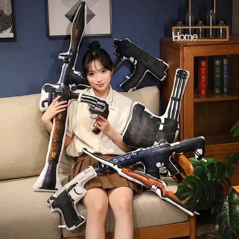 Super legal realista recheado impresso arma de fogo brinquedos de pelúcia macio engraçado lifeiliek rifle sniper rifle brinquedos adereços de jogo para meninos