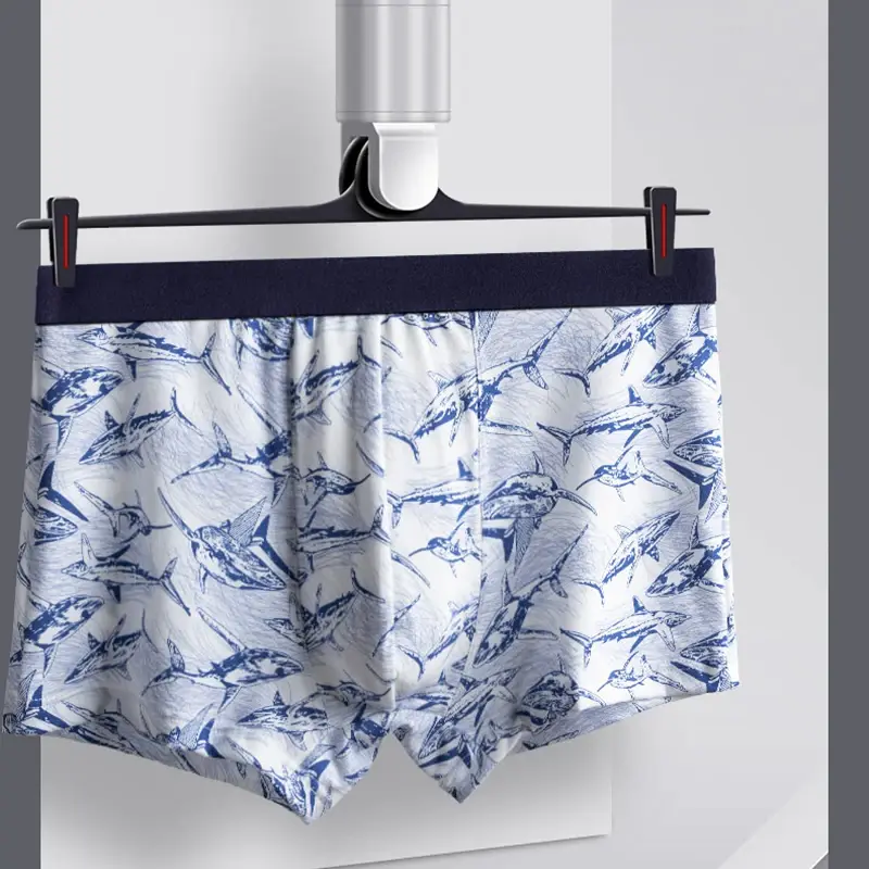 MiiOW 4Pcs Man Underwear Boxers Men's Panties Breathable Polyester Innerwear Sexy Men Underpants Boxershorts Antibacterial