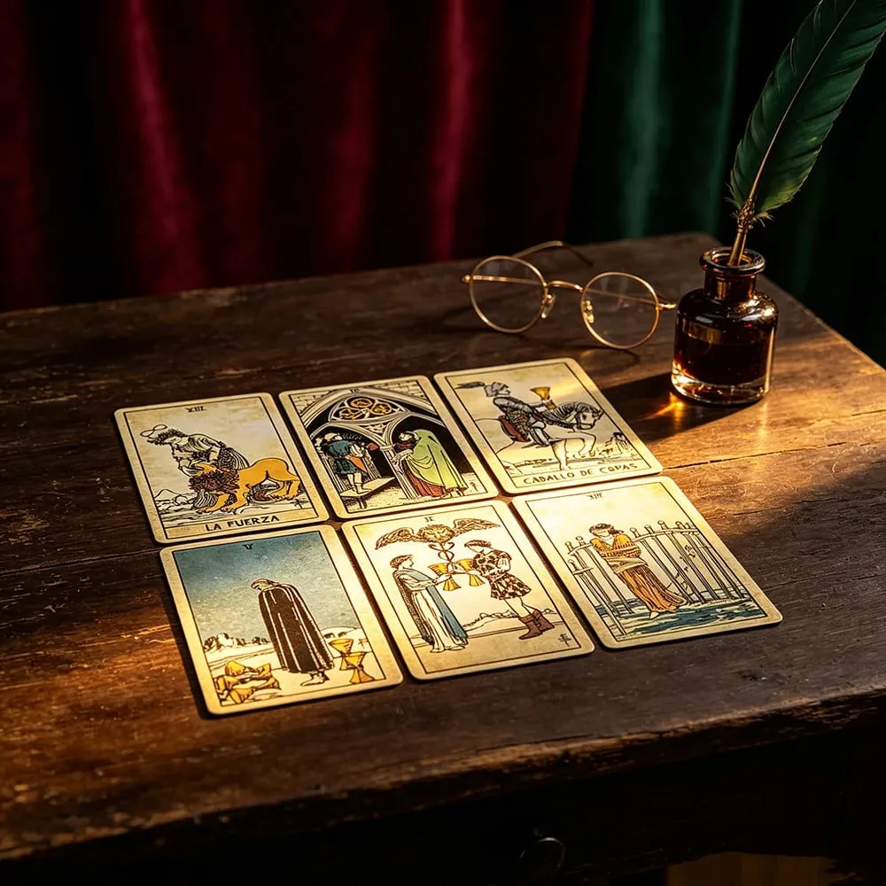 Baralho de tarô vintage español, 78 cartas de tarô, versão espanhola, adivinhação, jogo de cartas para iniciantes