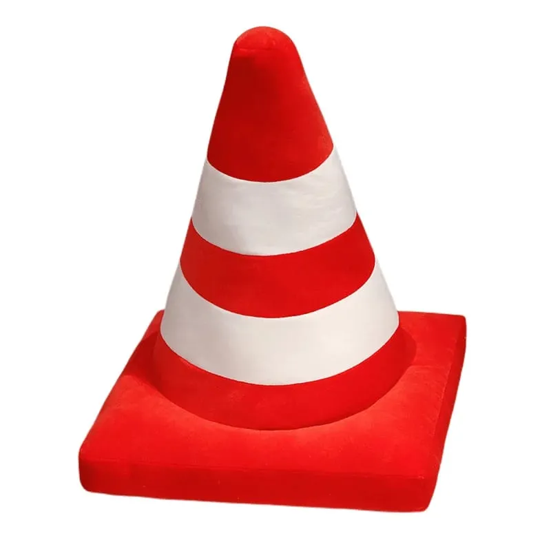 Simulação cone de tráfego travesseiro de pelúcia criativo roadblock brinquedo de pelúcia construção cone sinal almofada boneca crianças meninos estrada jogo presente