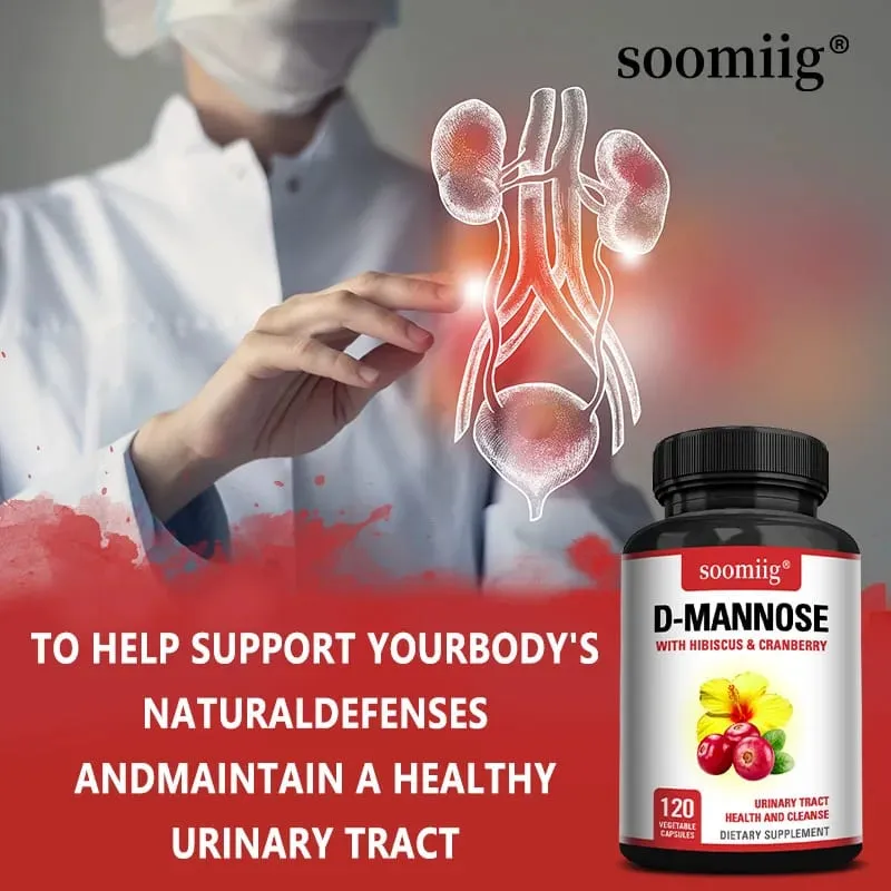 D-manose com suplemento de hibisco e cranbrry apoia a saúde da bexiga do trato urinário e reduz infecções do trato urinário não-OGM