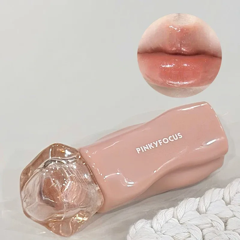Pinkyfocus batom brilhante espelho brilho labial hidratante hidratante suculento nu lábio matiz longa duração diário natural maquiagem batom