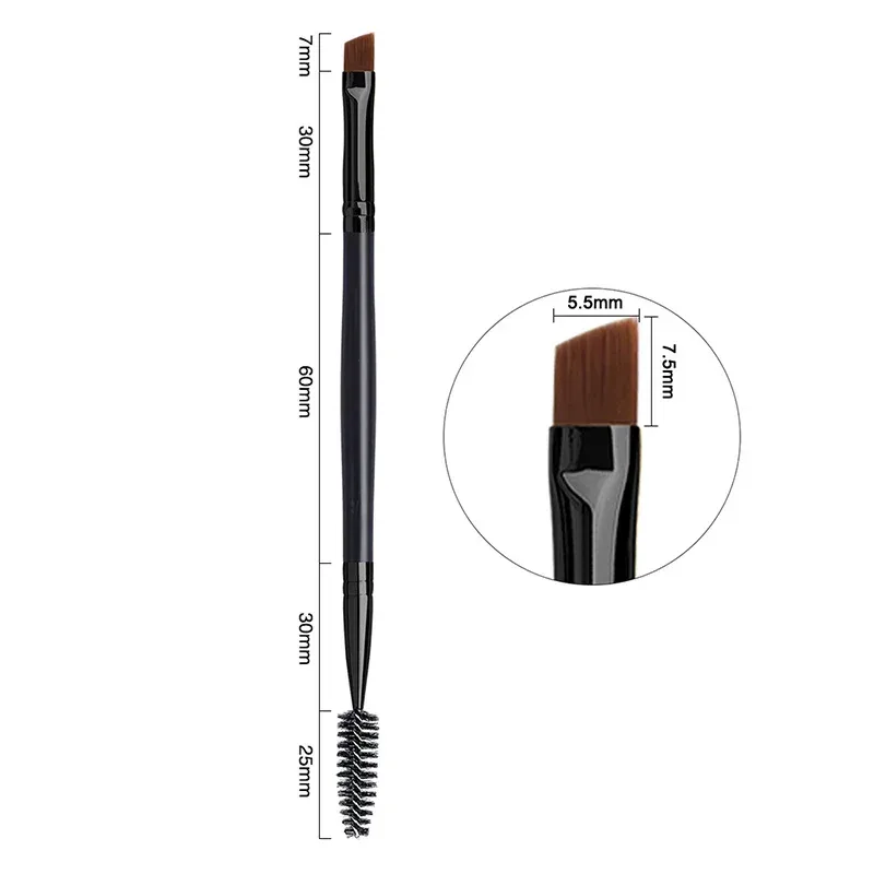 1pc 2 em 1 escova de sobrancelha de cabeça dupla + escova de cílios ferramentas de maquiagem pincéis cosméticos cílios maquiagem pincéis brochas maquillaje