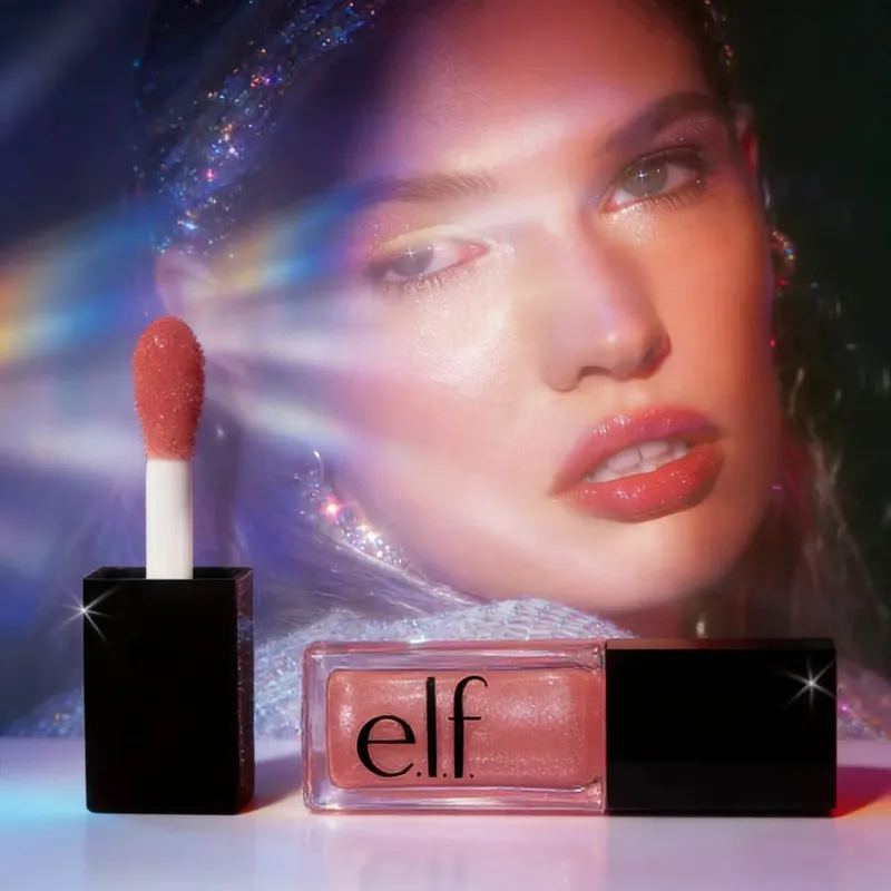 ELF Fashion Makeup Cosmetics Liquid Foundation Concealer and Brightening Lip Gloss with Flashing Lights Lip Oil Glossy Finish