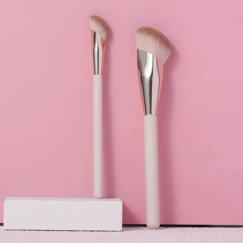 Ovw pincéis de maquiagem, base líquida, corretivo, mistura, blush, 2 peças, cabeça oblíqua, contorno do rosto, ferramenta de maquiagem profissional
