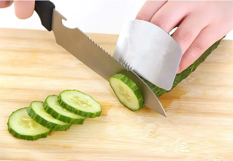 Protetor de dedo de aço inoxidável mão para não machucar corte guarda de segurança ferramentas de proteção de dedo cozinha cozinhar ferramentas