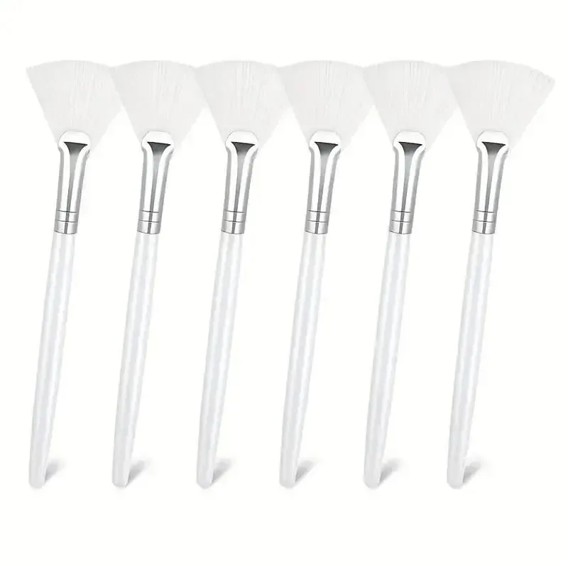 3/6/12 pçs pincéis faciais práticos forma de leque escova cabeça plana aplicador de máscara facial macio portátil escovas ferramentas cosméticas