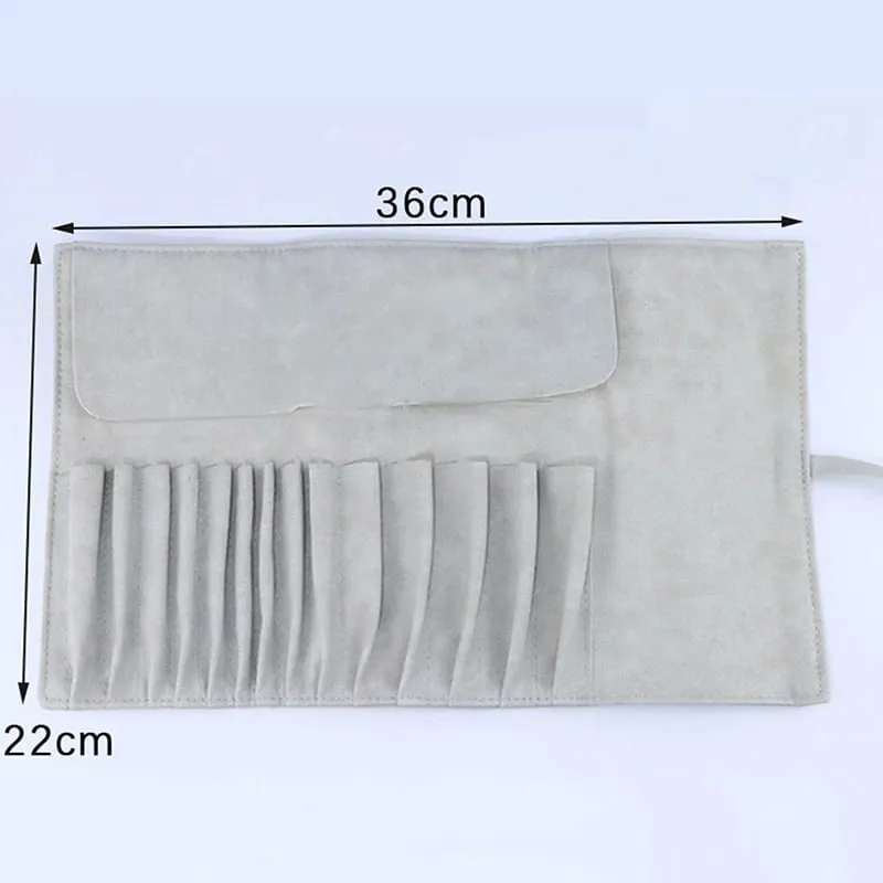 Bolsa de pincel de maquiagem com 12/14/18 buracos, estojo funcional de cosméticos para viagem, protetor de pincéis de maquiagem, ferramenta de bolsa de rolamento