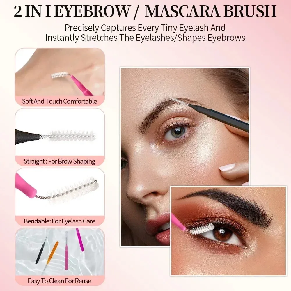 20/50ps portátil mini escovas de sobrancelha descartáveis ​​cílios sobrancelha levantamento escova aplicadores lash extensão pente ferramentas de maquiagem beleza