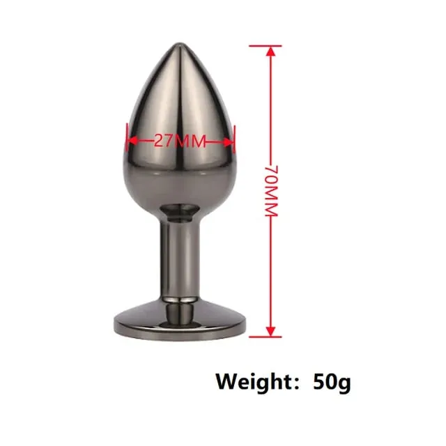 Small Size Metal Anal Beads Butt Plug Mini Rainbow Rose gold Butt Plug Crystal Jewelry Trainer Anal Dildo Masturbation Sex Toy