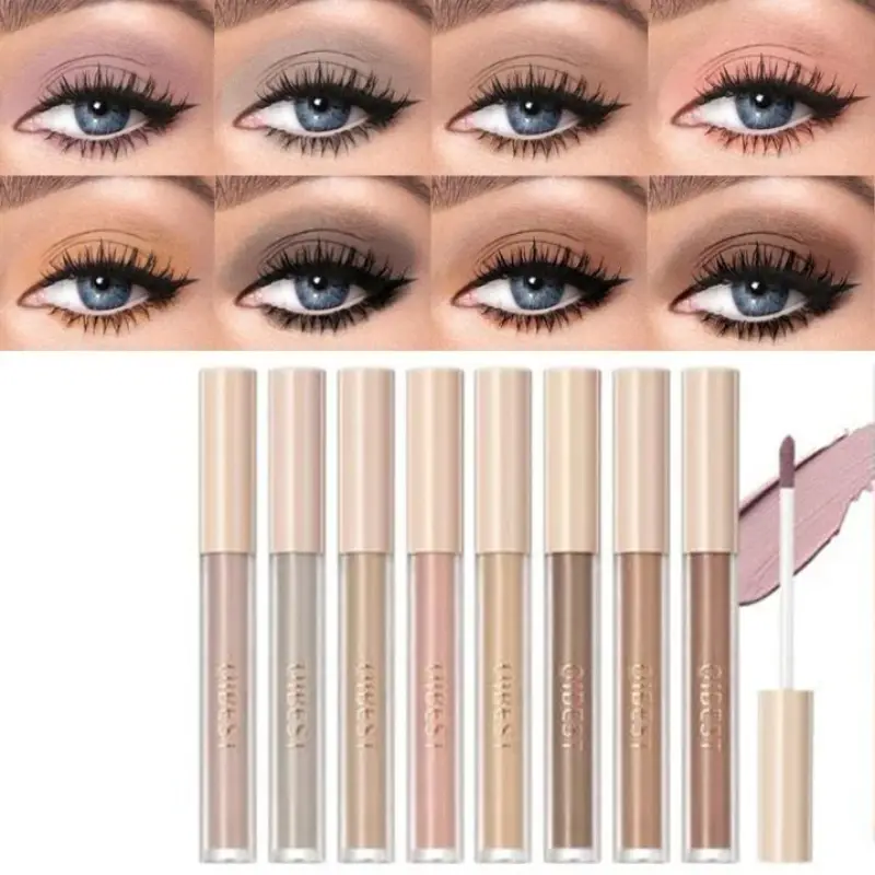 Sombra líquida fosca nude, 8 cores, à prova d'água, longa duração, contorno natural da bochecha, maquiagem cosmética para mulheres