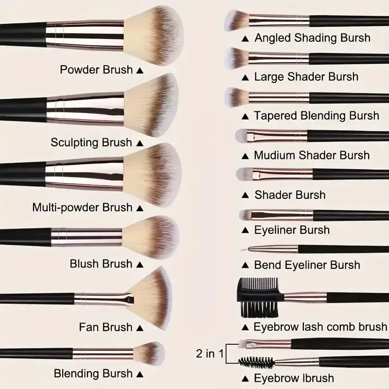 Novo conjunto de pincéis de maquiagem 3-20 peças, sombra de olho, base, corretivo, mistura, blush, macio, fofo, feminino, ferramenta de beleza, presente de natal