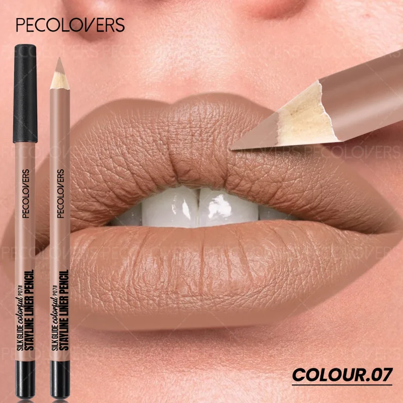 Delineador labial fosco, segundo contorno labial, lábios volumosos e charmosos, sem secagem, cosméticos labiais à prova d'água, adequados para iniciantes