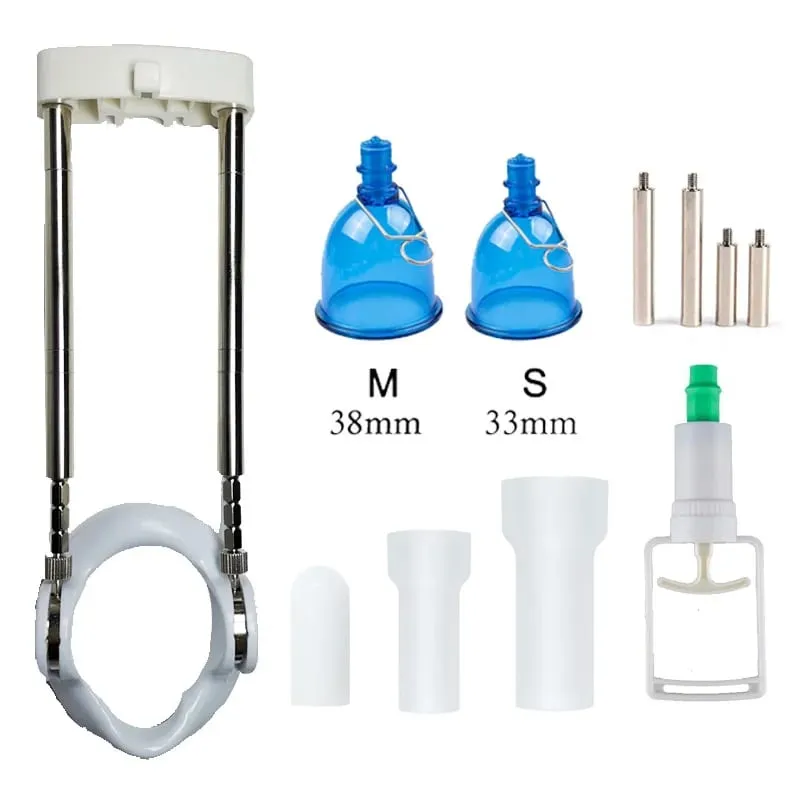 Bending Correct Penis Extender Enlargement with Vacuum Cup Stretcher Traction Exerciser Sex Toys Men Dick Enhancer Bigger Growth