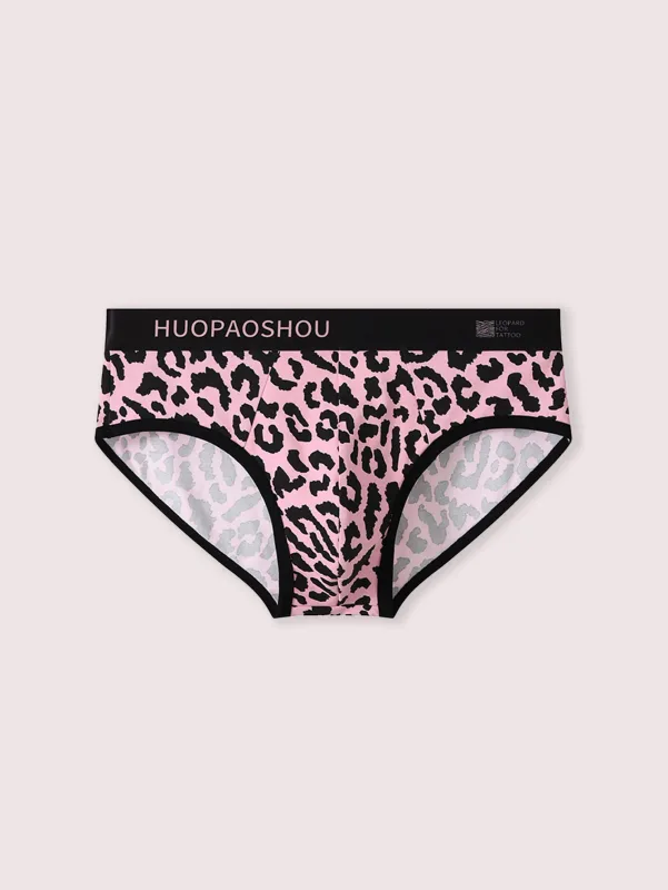 3PCS Cotton men's underwear Sexy leopard print men's triangle pants Men's fashionable personality comfortable loose brief