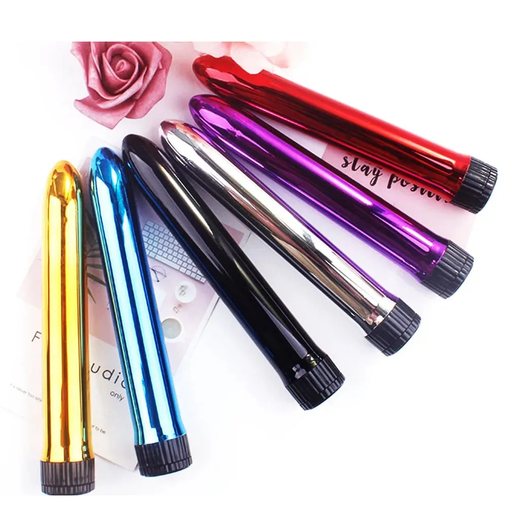 6-Color Metal Body Vibrator AA Battery Powered 18cm Relaxation Massage Bullet Seducer clitoral stimulation Sex toys for Women
