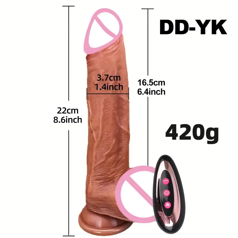 逼真假陽具振動器無線遙控旋轉陰莖吸盤 G 點陰蒂刺激器性玩具伸縮振動假陽具
