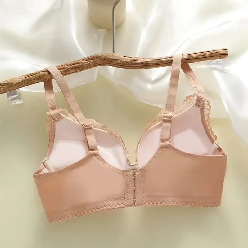 Thickened 8cm Push-Up Adjustable Bra without Underwire for Small Breasts Comfortable Gathered Auxiliary Lingerie for Women