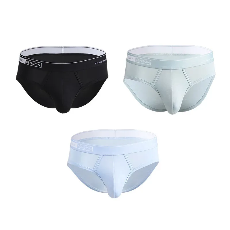 Tamanho grande novo sexy e respirável modal calças triangulares masculinas cor sólida meados de cintura cuecas para jovens cuecas para homem