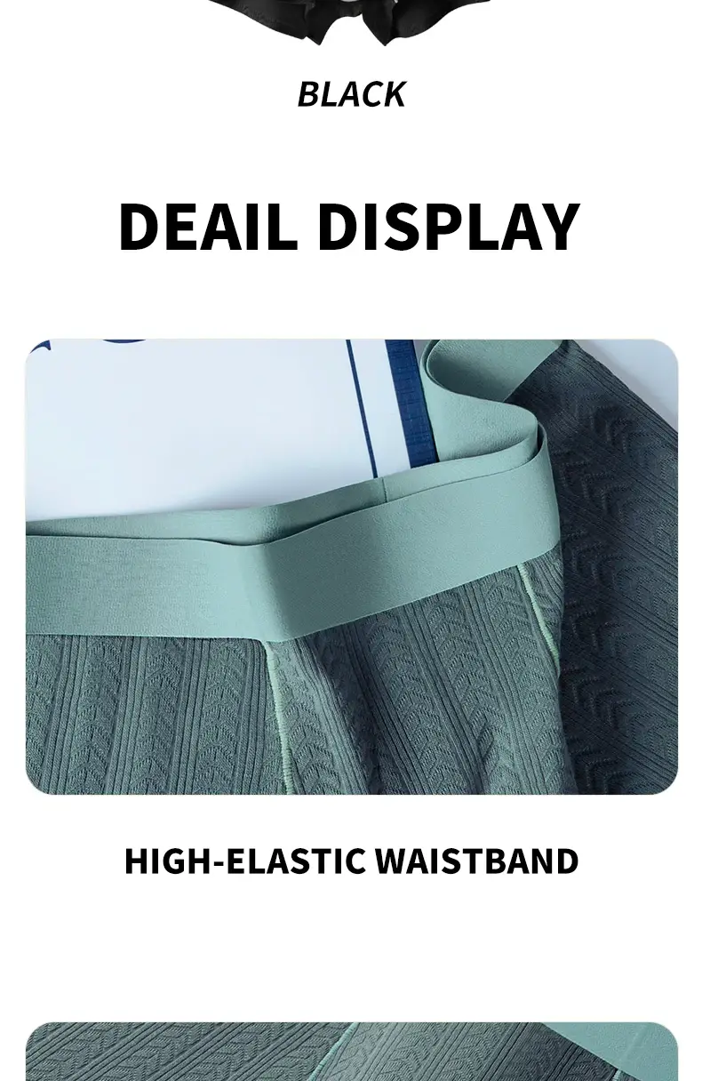 MiiOW 3Pcs Cotton Jacquard Fabric Men Boxershorts 7A Antibacterial Crotch Mens Panties Soft Comfortable Man Underwear Underpants