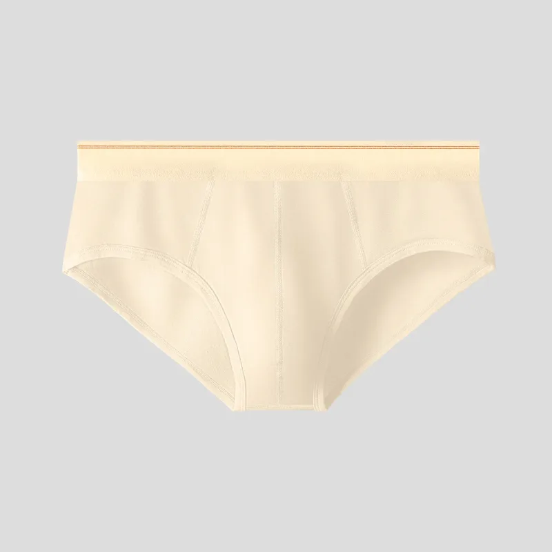 Cuecas triangulares masculinas de algodão puro, respiráveis ​​e confortáveis, cintura média, suaves e macias para a pele, cuecas adolescentes