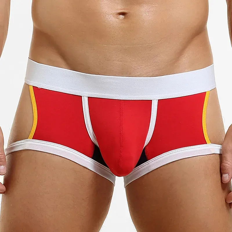 Men's Low-Waist U-Shape Flat Briefs Underwear Trendy Side-Light Design Comfortable Innerwear for Men
