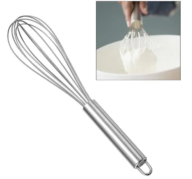 10-inchManual Egg Beater Stainless Whisk Kitchen Wire Balloon Whisk Milk egg cooker Egg Mixing Mixer Tools kitchen gadgets
