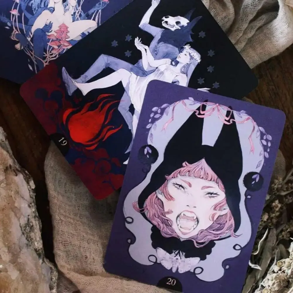 8.8*12.6cm Loputyn Oracle 36 Pcs Cartões Dupla Face Em Relevo Evocativo Desenhos Sensuais e Imaginativos