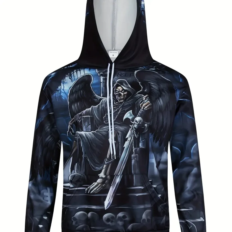 Men's Hoodie 3D Printed Skull sweatshirts outdoors Pullover clothing Daily Fashion Autumn Long Sleeve Hoodies for Men