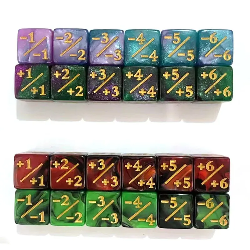 16mm 6 Side Dice Counters +1-1 Kids Toy Counting For MTG The Gathering Card Gaming Token Loyalty Gift 10PCS/Bag — image 5