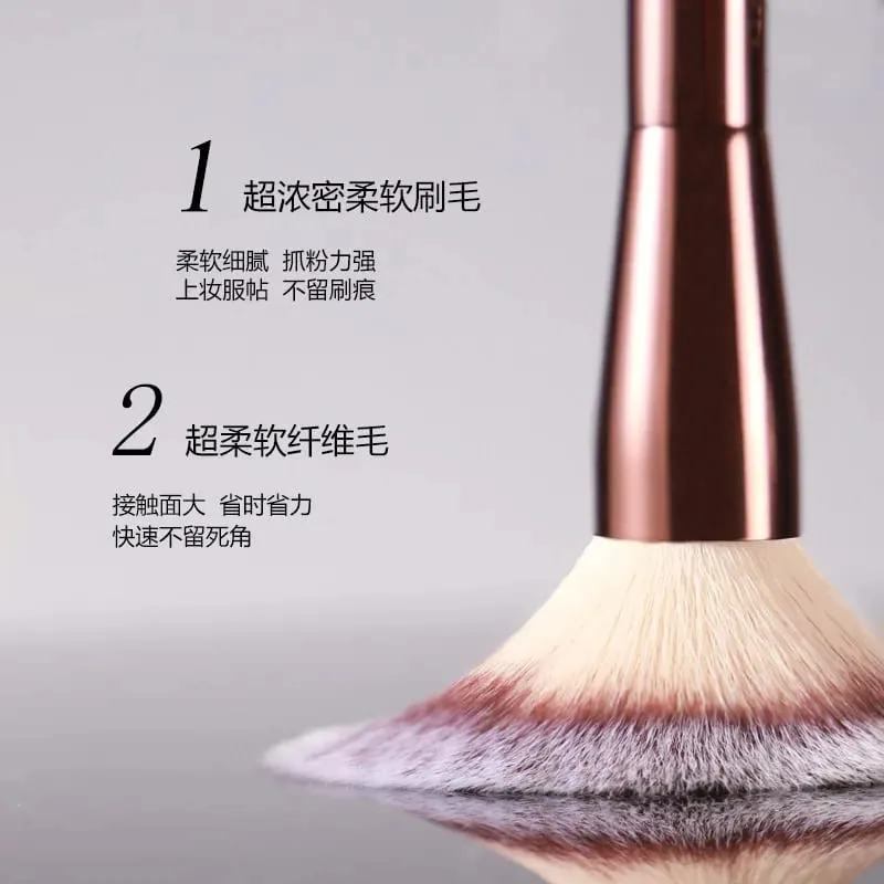 Dual ended Powder + Highlighter Makeup brushes Powder contour Make up brush exquisite Professional Cosmetic tool metal handle