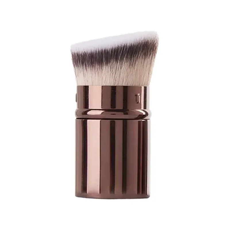 Pincel de maquiagem profissional retrátil 3 em 1, multifuncional, base, pó, blush, viagem, ferramenta cosmética portátil com Sof