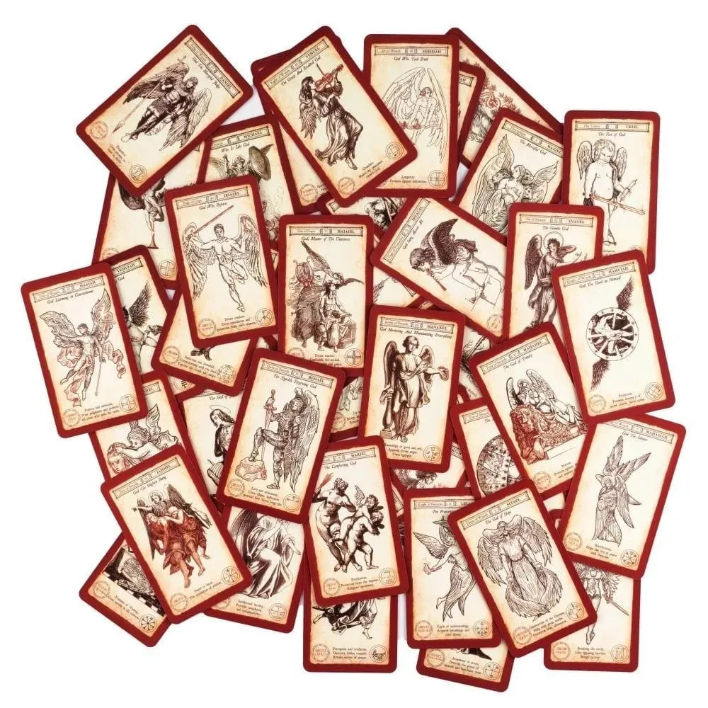 72 Kabbalistic Angels Oracle Angel-Evoking Tarot Deck - 78 Divine Guidance Cards with Angelic Sigils & Names 10.3*6cm