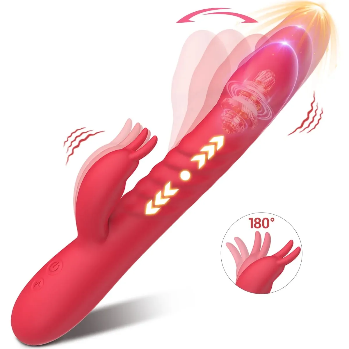 Vibrador coelho poderoso para mulheres, vibrador telescópico, ponto g, estimulador clitoriano de silicone, masturbador feminino, brinquedos sexuais — image 1
