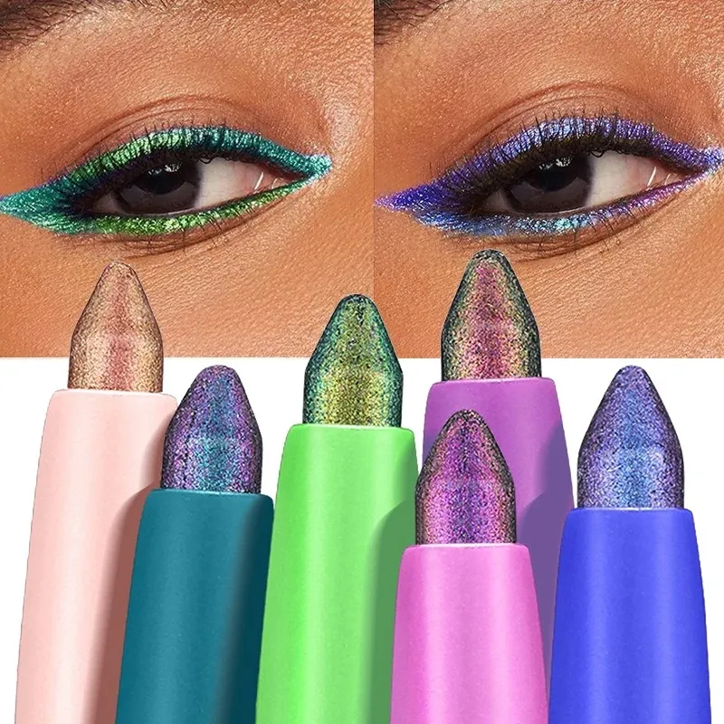 Sombra que muda de cor, delineador multicromado à prova d'água, longa duração, creme suave, forro em gel, maquiagem para os olhos, glitter, sombra
