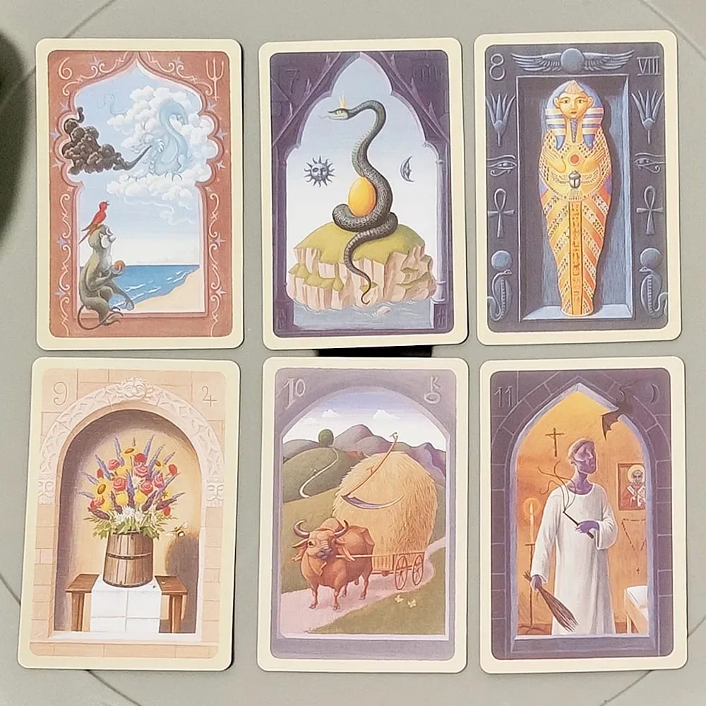 Baralho Lenormand Místico de 9*6cm impresso em cartolina de duplo relevo 350GSM 36 unidades de cartões Lenormand
