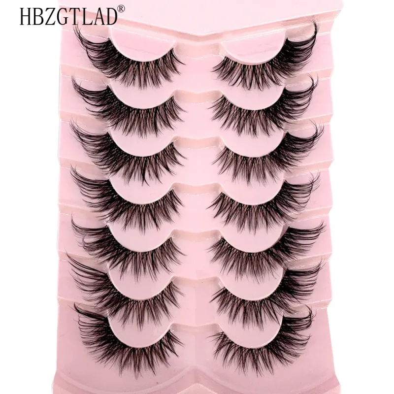 7/8PairsCat Eye Eyelashes manga Lashes 3D Clear Band Lashes naturalHalf Lashes End Eye Elongated Mink Eyelashes Fluffy Eyelashes