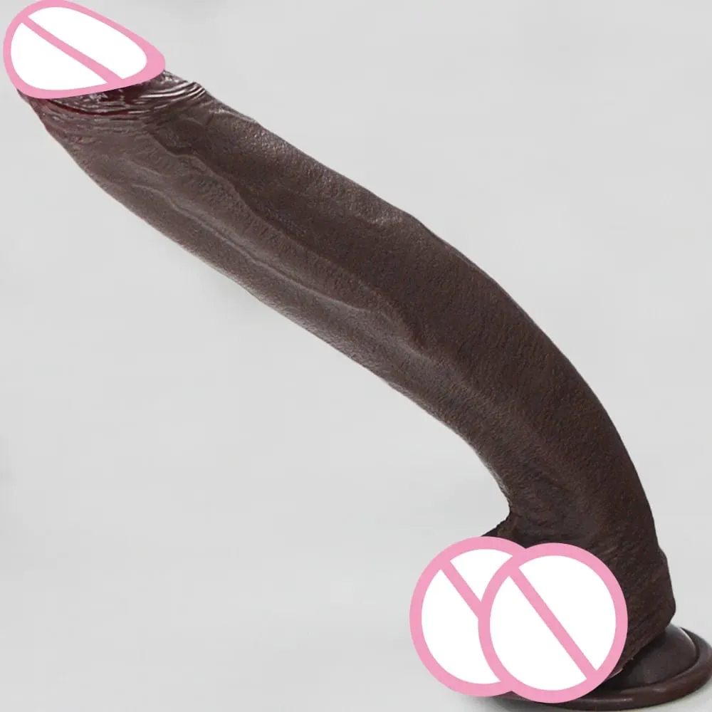 Pele realista/preto vibrador silicone pênis longo enorme vibradores com ventosa pau para mulheres masturbação brinquedos sexuais anal para adultos — image 1