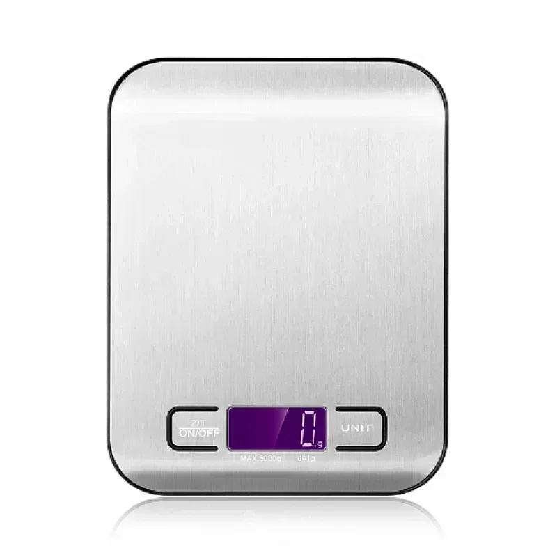 Balança digital de cozinha, 5kg/10kg, alimentos, multifuncional, aço inoxidável, display lcd, medição de gramas, onças, cozimento