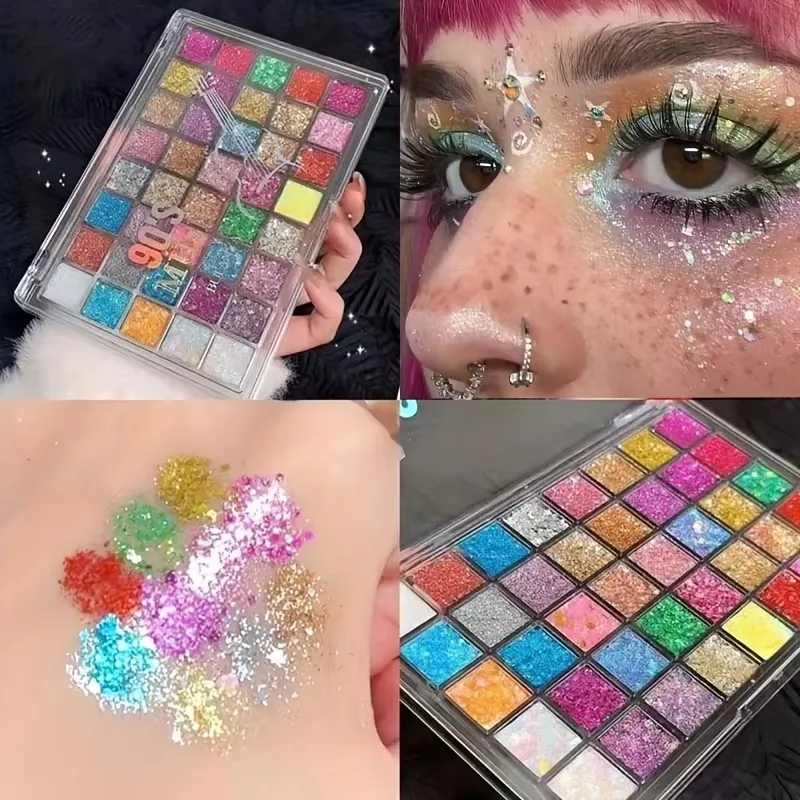 Paleta de sombras de 40 cores - Maquiagem para os olhos fosca e brilhante, alta pigmentação, textura cremosa misturável, maquiagem para os olhos de longa duração