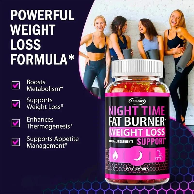 Gomas noturnas para queima de gordura - metabolismo de queima de gordura, impulsionando o controle de peso saudável